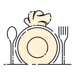 Plate with spoon and fork