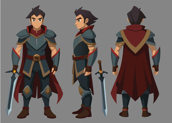 Fantasy Warrior Character Turnaround for Game Design	
