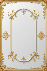 AI Generative.  Luxurious Golden Vintage Ornate Frame on White Background. 63