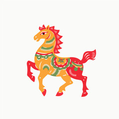Horse, Paper Cuttings style vector