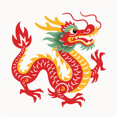 Dragon, Paper Cuttings style vector