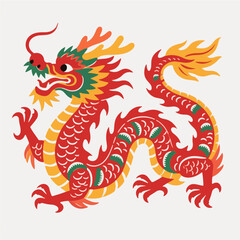 Dragon, Paper Cuttings style vector