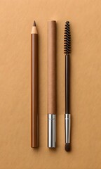 Cosmetic Tools on Beige Background