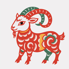 Sheep, Paper Cuttings style vector