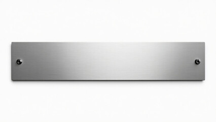 
silver shiny blank metal nameplate isolated on white background