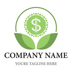 Flowers money logo  design