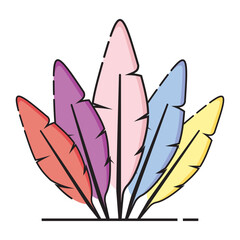 Colorful feather logo design