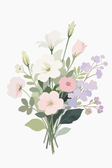 A bouquet of flowers, vector diagram