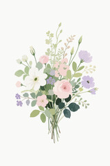 A bouquet of flowers, vector diagram