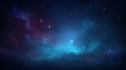 Obraz premium A cosmic dance unfolds with softly twinkling stars scattered across a vibrant, nebulous galaxy.
