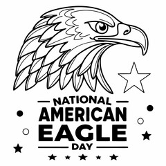 NATIONAL AMERICAN EAGLE DAY vector illustration