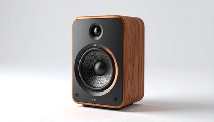 Obraz premium Modern Smart Speaker with Radial Lights on Pure White Background in Digital Sculpting Style