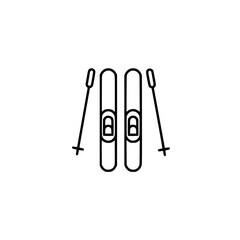 Obraz premium Ski Equipment Line Drawing