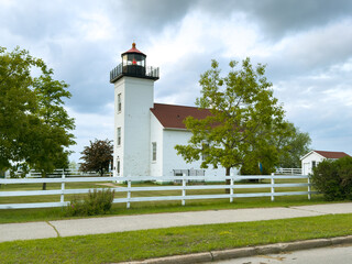  A lighthouse on the coast of Lake Michigan