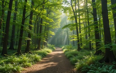 Obraz premium footpath in the forest