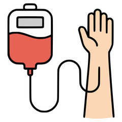 blood transfusion donor healthy help charity flat color vector illustration template design