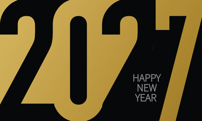 2027 Happy New Year Background Design. Greeting Card, Banner, Poster. Vector Illustration.
