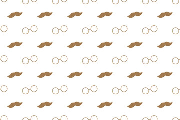 ヒゲメガネパターン茶色