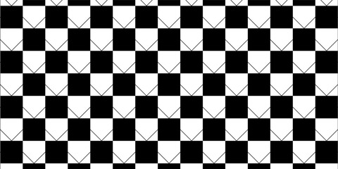 Race flags background with space for text. Chess game or rally sport car competition wallpaper. Black and white squares pattern. Banner with checkered texture. Vector flat illustration