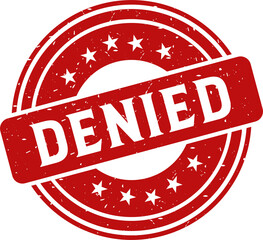 Denied red stamp, Stamp round style