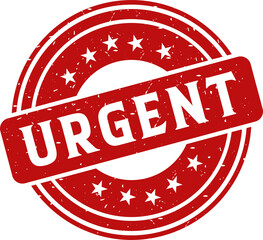 Urgent red stamp, Stamp round style