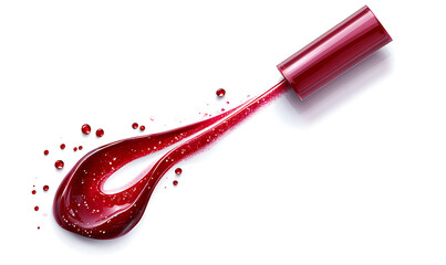 Illustrations of cosmetic products and teenage models in various makeup scenarios, isolated on white background for commercial beauty and skincare concepts.