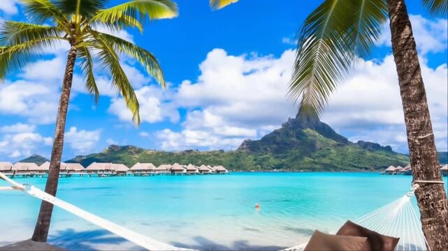 Bora Bora Island, French Polynesia. Aerial view.