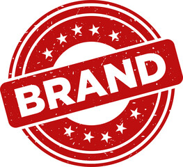 Brand red stamp, Stamp round style