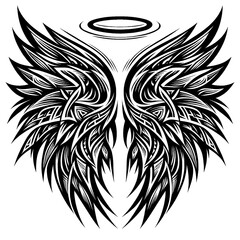 Obraz premium Tribal Fusion Angel Wings Design