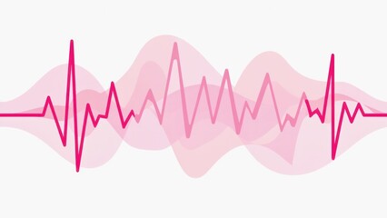 Pulse of Life: A captivating graphic illustration of a vibrant heartbeat waveform against a subtle background, symbolizing vitality, rhythm, and life's continuous flow.