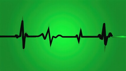 Vital Pulse: A vibrant depiction of a heartbeat rhythm, showcasing a dynamic electrocardiogram line against a striking gradient of green