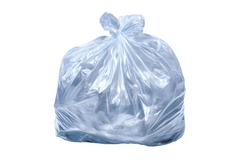 Fototapeta premium Isolated translucent plastic garbage bag on a plain black studio background