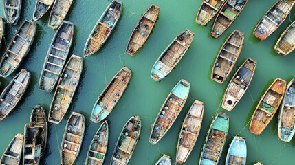 Wooden boat fishing boat aerial view turquoise water docked boat old boat sea vessel fishing equipment coastal water marine transport harbor scene traditional boat watercraft fishing net boat