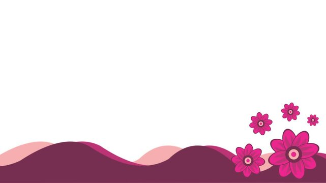 wave and flowers