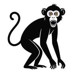 Obraz premium Silhouette monkey vector illustration