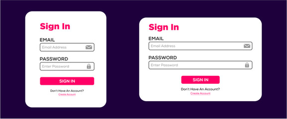 sign in page web ui design template