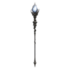 Ornate Glowing Staff, Magical Wand, Fantasy Game Item,  Mystical Artifact
