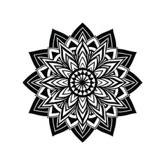 Lotus Petal Mandala Line Art Design .eps