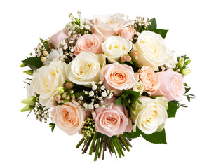 Elegant bouquet of roses isolated