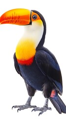 Fototapeta premium Toucan on the branch isolated on white background, clipping path