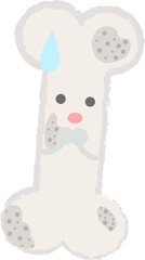 手描きの骨のキャラクターのイラスト 骨粗しょう症