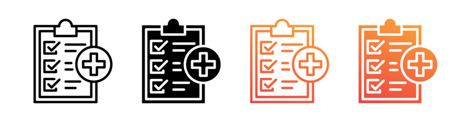 Recipe Multiple Style Icon Set Vector 