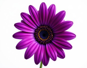 Purple Daisy Flower on White Background