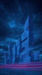 Futuristic cityscape at night (1)