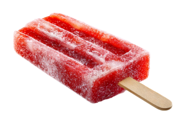 Refreshing red popsicle on a black background ideal for summer treats ads