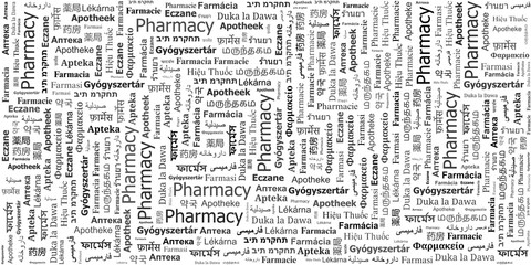 Obraz premium Pharmacy Word Cloud Background