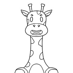 giraffe illustration hand drawn outline vector