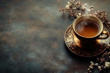 high quality visual of tea break concept with copy space