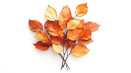 Fototapeta premium Autumn Leaves Arrangement on White Background for Seasonal Decor