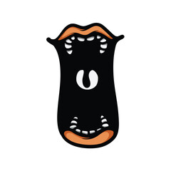 Big mouth open position cartoon vector illustration